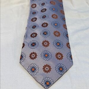 Robert Talbott Chelsea Floral Patterned Tie in Blue and Brown